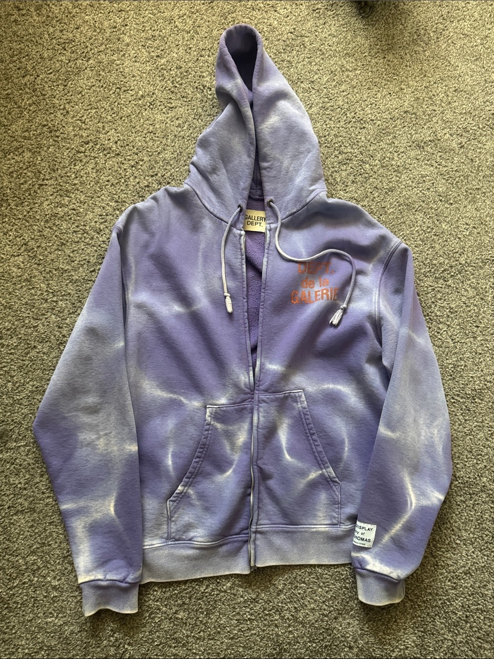 GALLERY DEPARTMENT LAVENDER PURPLE TIE DYE ZIP UP